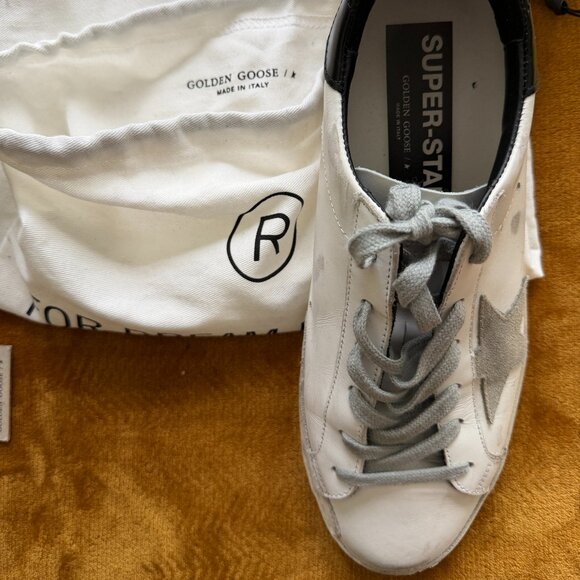 Golden Goose Women's Iconic Super-Star/black heel tab & metal stud lettering 41 - Picture 8 of 9